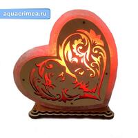 Соляная лампа "Сердце" узор №4 2-3 кг